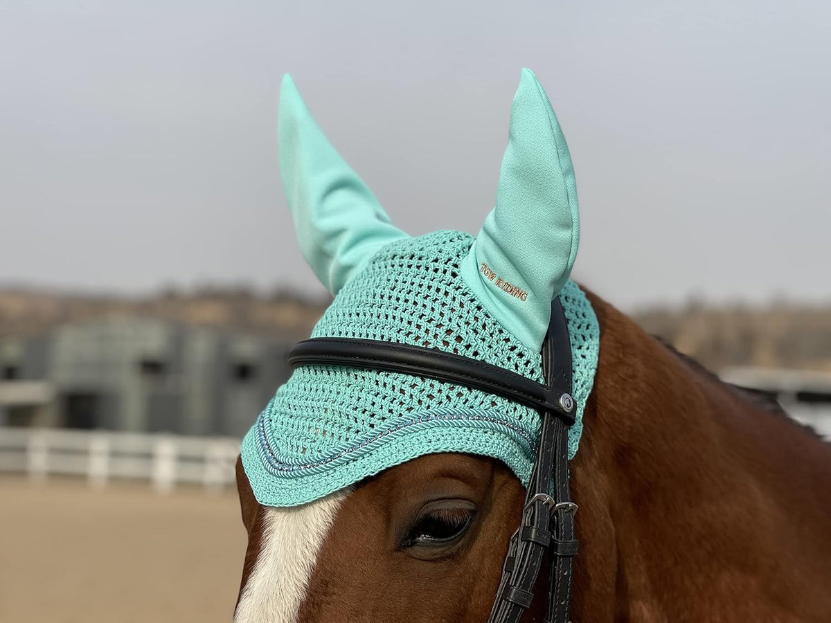 Horse Ear Bonnet/Net/Hat/Horse Hood/Mask Horse Veil Horse Ear Bonnet (Full, Mint)