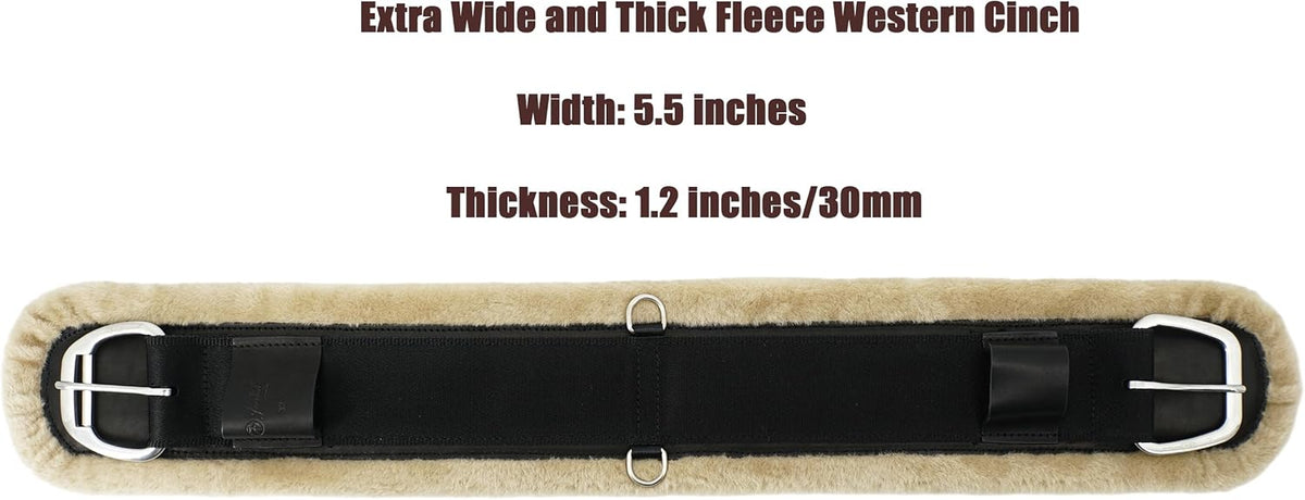 Fleece Western Cinch,Breathable Horse Cinch Girth for Western Saddle