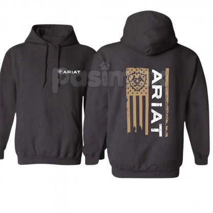 Ariat Flag Hoodie – Western Lifestyle Apparel Pullover, Classic Cowboy Style & American Flag Graphic, Unisex