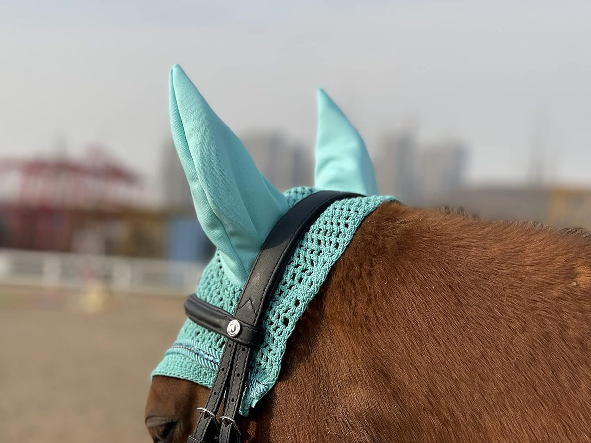 Horse Ear Bonnet/Net/Hat/Horse Hood/Mask Horse Veil Horse Ear Bonnet (Full, Mint)