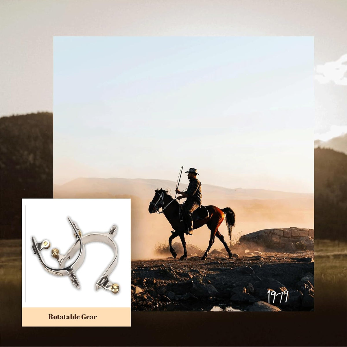 2Pcs Western Cowboy Spurs, Stainless Steel Riding Western Spurs