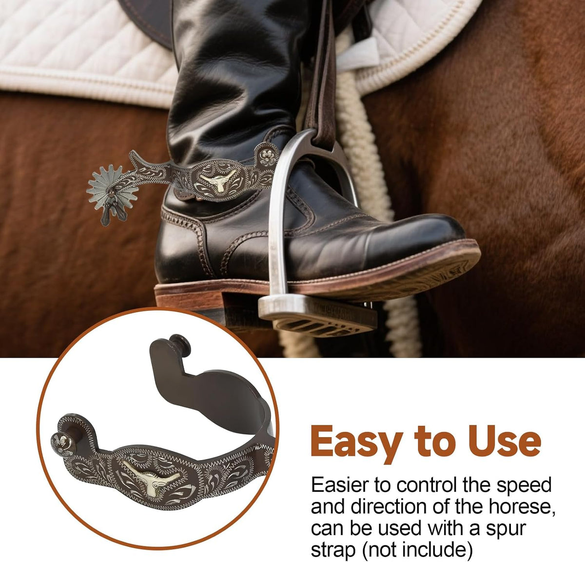 Western Cowboy Spurs, 1 Pair Men Western Spurs