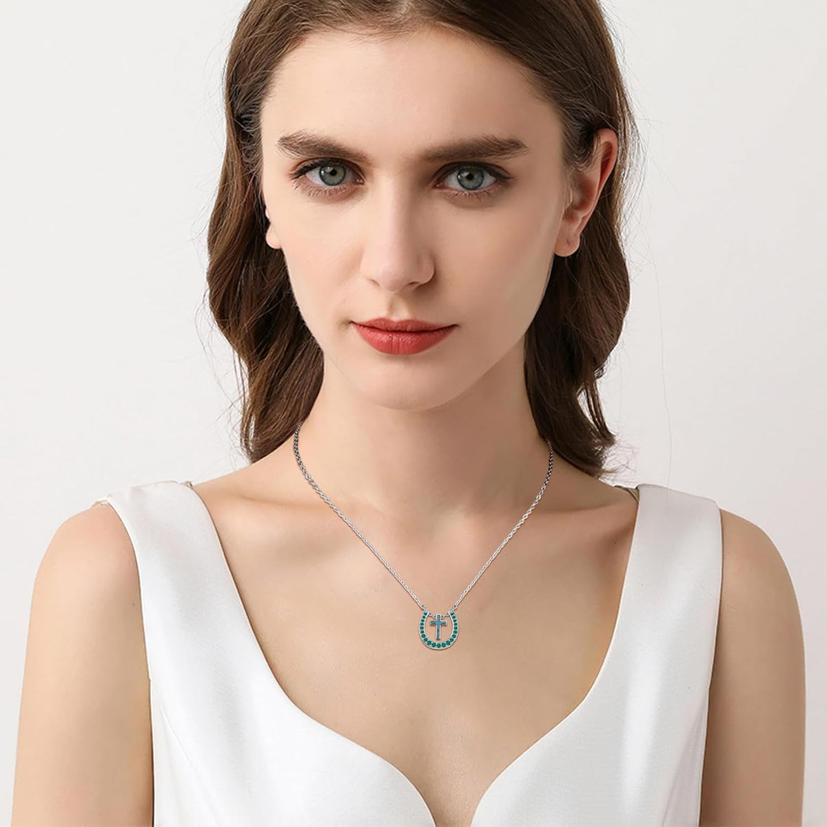 Western Necklace 925 Sterling Silver Turquoise Western Pendant Country Jewelry Gifts for Cowgirl Cowboy