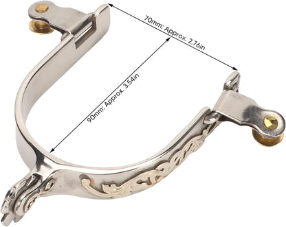 2Pcs Western Cowboy Spurs, Stainless Steel Riding Western Spurs