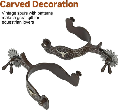 Western Cowboy Spurs, 1 Pair Men Western Spurs
