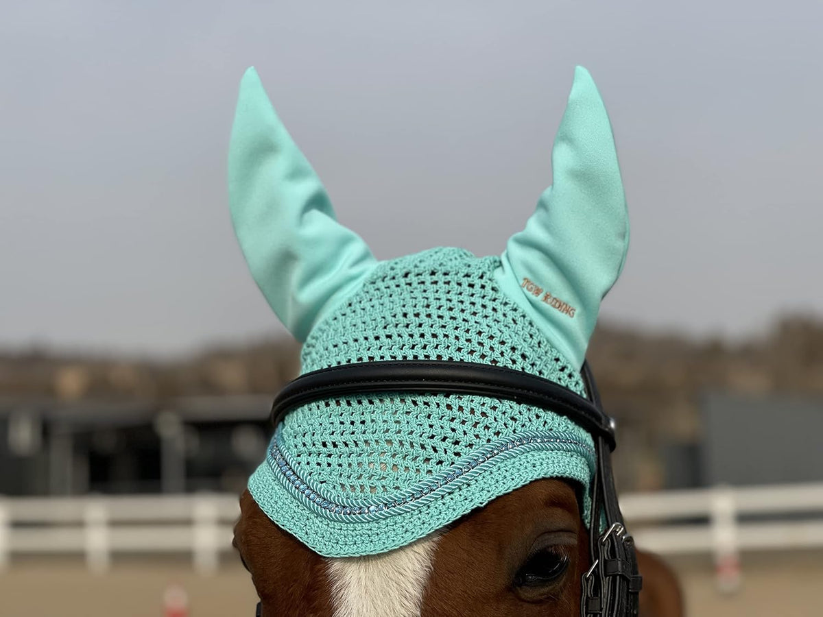 Horse Ear Bonnet/Net/Hat/Horse Hood/Mask Horse Veil Horse Ear Bonnet (Full, Mint)