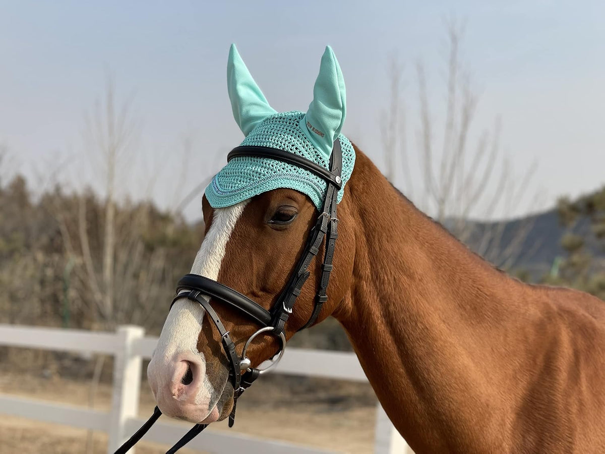 Horse Ear Bonnet/Net/Hat/Horse Hood/Mask Horse Veil Horse Ear Bonnet (Full, Mint)