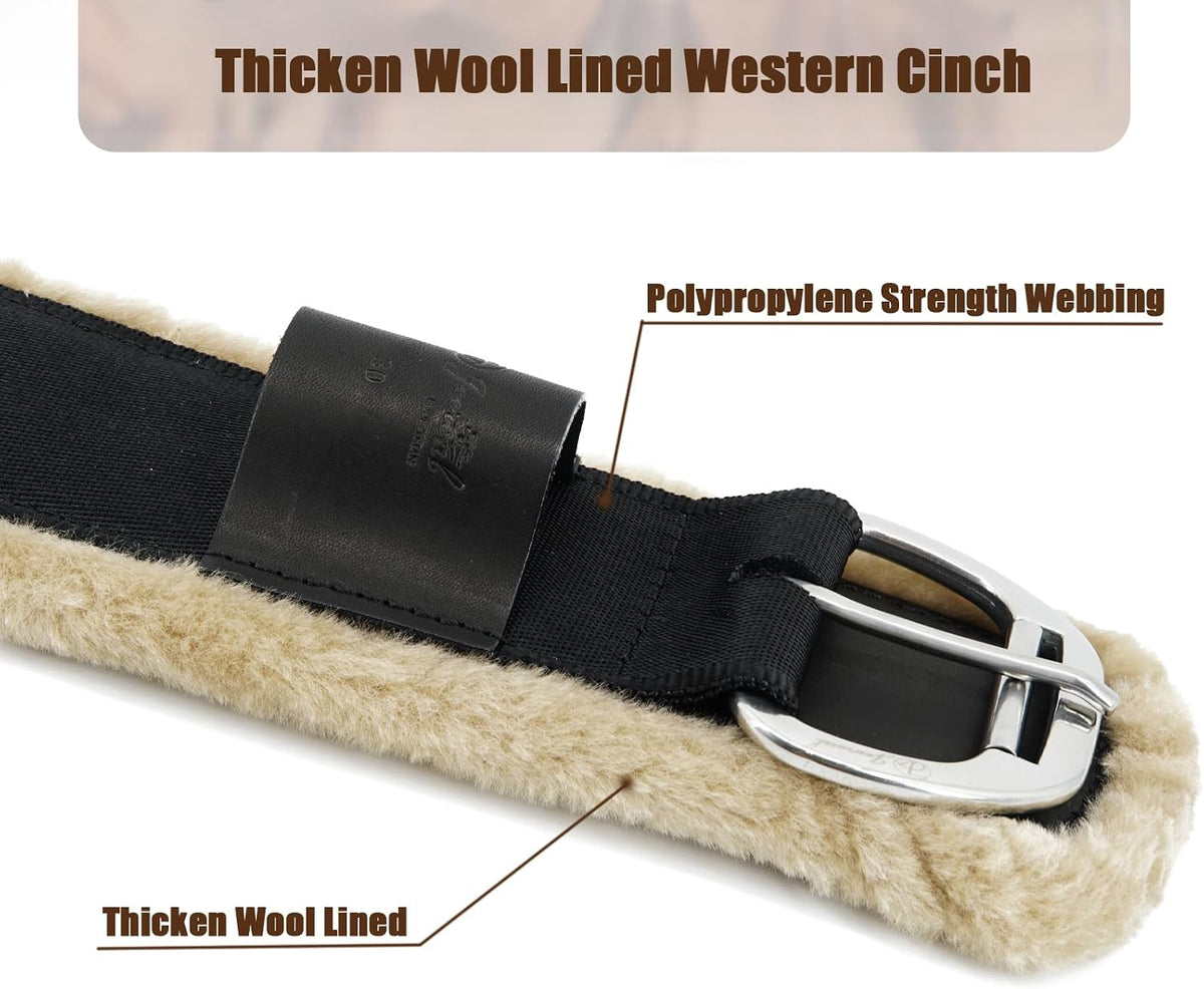 Fleece Western Cinch,Breathable Horse Cinch Girth for Western Saddle