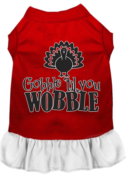 Thanksgiving Pet Dress "Gobble Til You Wobble"