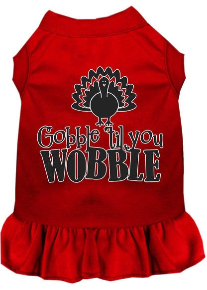 Thanksgiving Pet Dress "Gobble Til You Wobble"